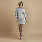 Women’s evening dress with sequins and elbow-length sleeves Fashion Grand