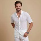 Solid Colours Men's Short Sleeve Button Shirt Fashion Grand