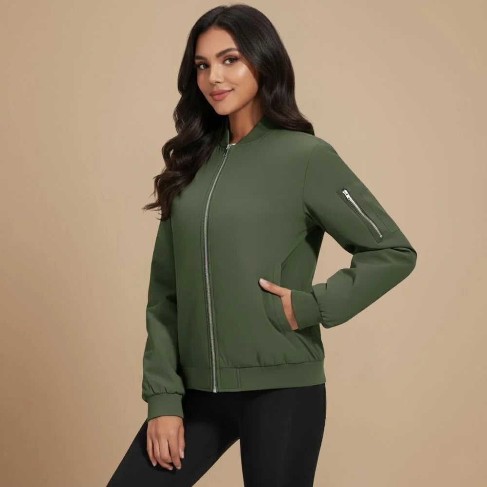 Padded Full Zip Bomber Outerwear for Women Fashion Grand