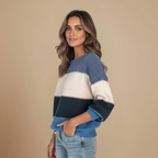 Loose Sweater Horizontal Color Block for Women Fashion Grand