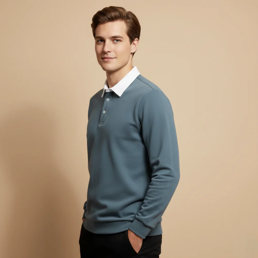 Men’s long sleeve polo sweater