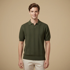 Men's v-neck collar short sleeve polo shirt