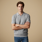 Men's open collar knitted polo short sleeve Fashion Grand