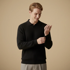 Men's slim fit long sleeve polo shirt