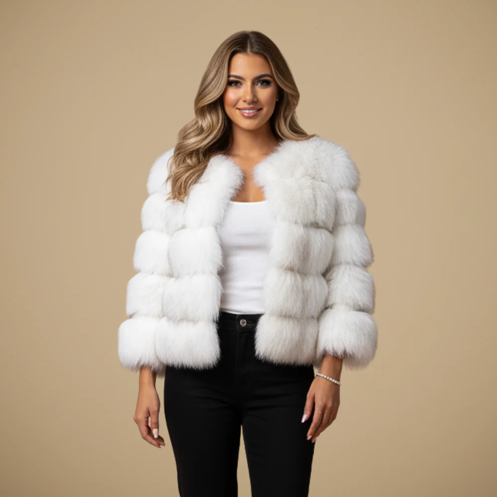 Women's Minimalist Cropped Warm Round Neck Coat Fashion Grand