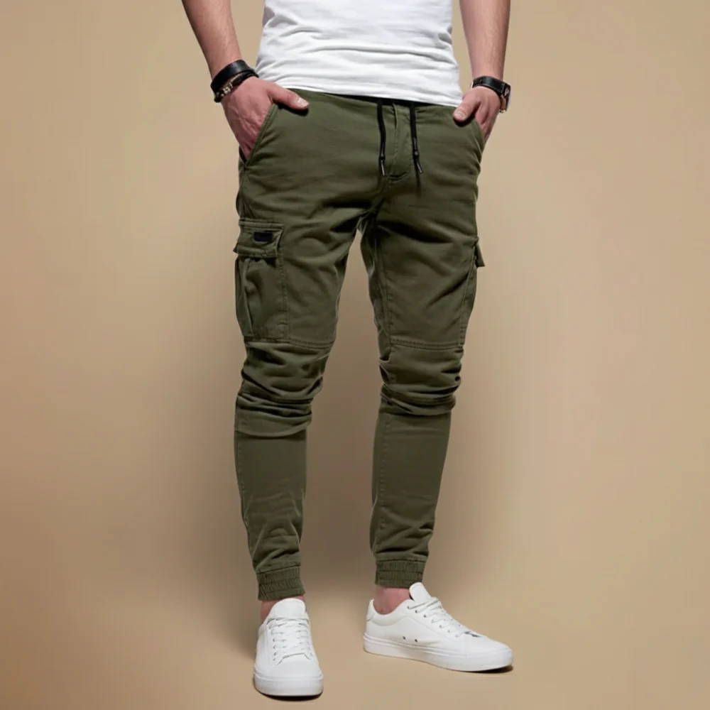 Men's Cargo Joggers Tapered Leg Elastic Waist Fashion Grand