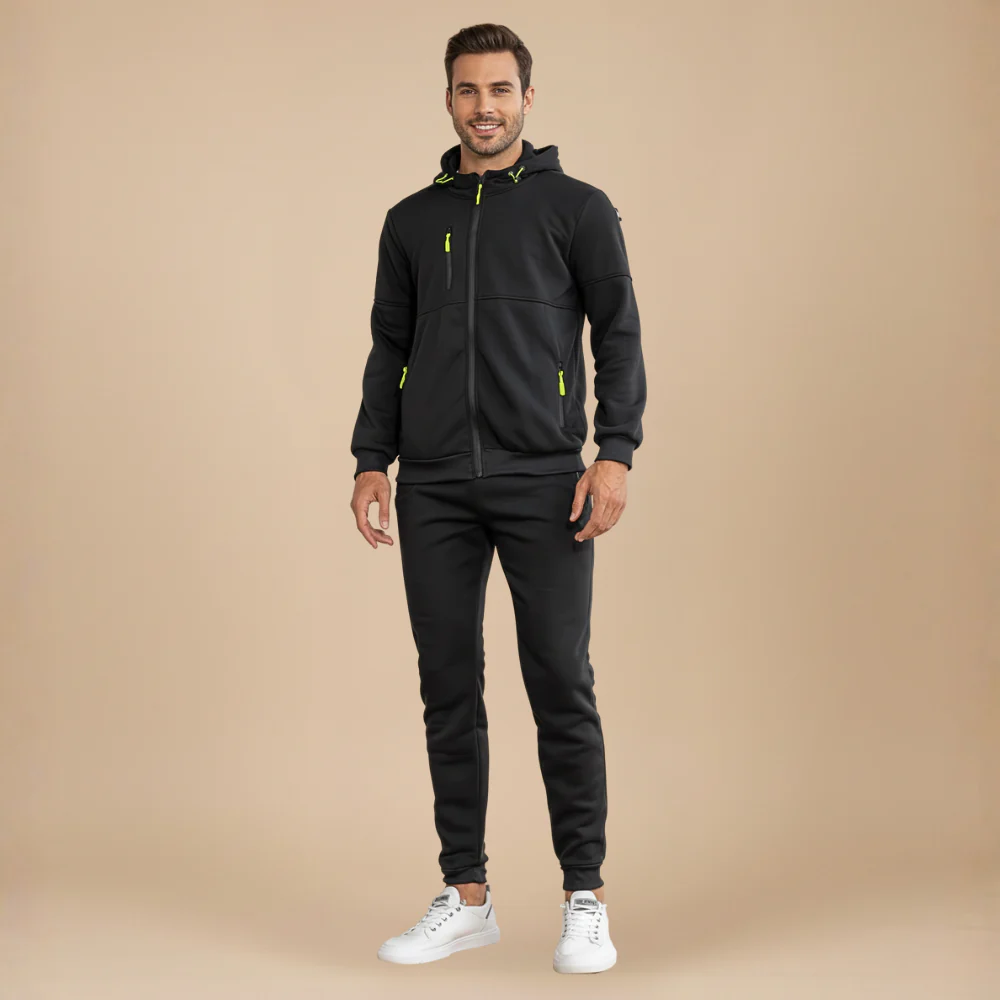 Men’s zip hooded tracksuit jogger set