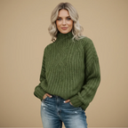 Women's Turtleneck Twist Knit Sweater Fashion Grand