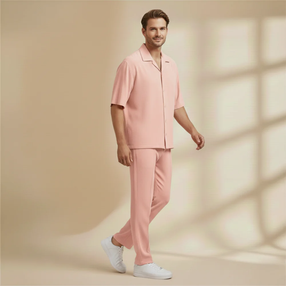 Men's short sleeve shirt matching set Fashion Grand