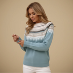 Fair Isle Thick Knit Pullover for Women Fashion Grand