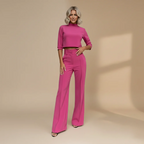 Women's Elegant Crop Top Wide Leg Co-ord Fashion Grand