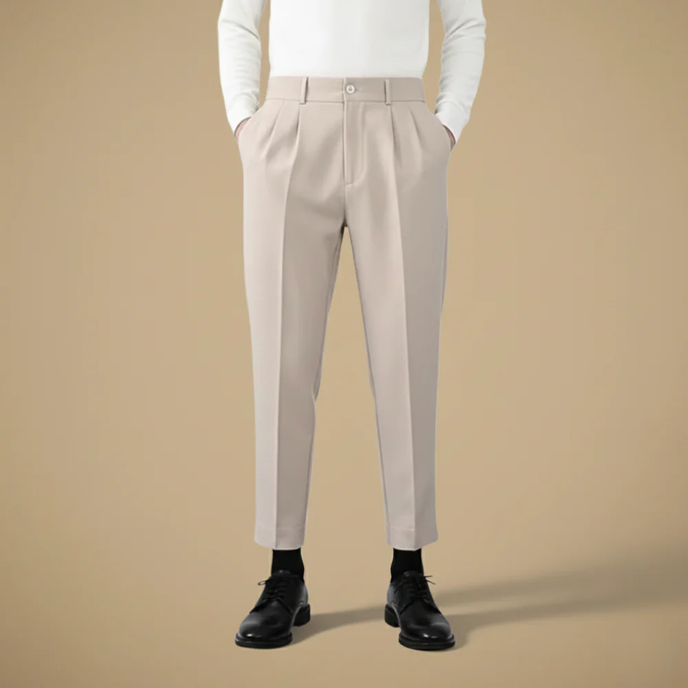 Men’s slim fit straight leg casual trousers