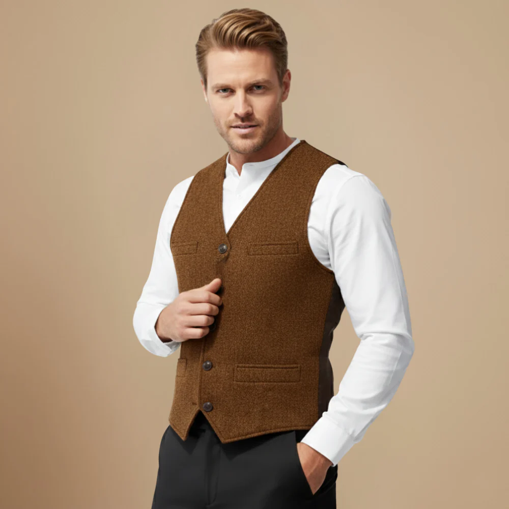 Men's Tailored Gilet Button Up Layering Look Fashion Grand