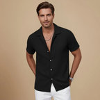 Solid Colours Men's Short Sleeve Button Shirt Fashion Grand