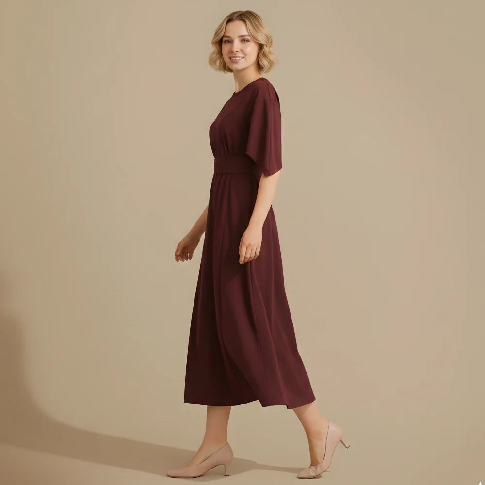 Women’s casual midi dress relaxed fit for summer daily wear Fashion Grand