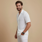 Solid Colours Men's Short Sleeve Button Shirt Fashion Grand