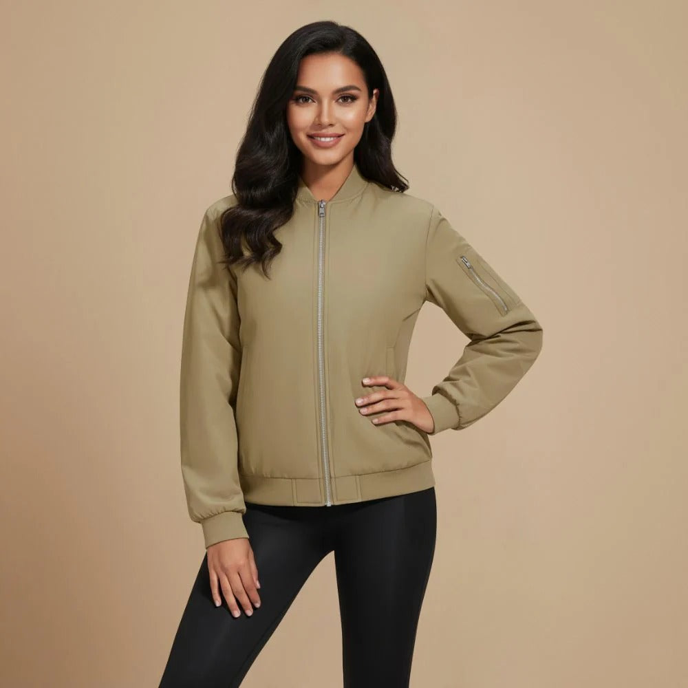 Padded Full Zip Bomber Outerwear for Women Fashion Grand