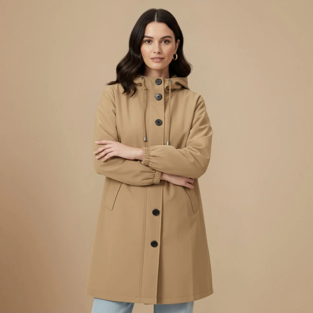 Women's Drawstring Hood Loose Fit Casual Jacket Fashion Grand