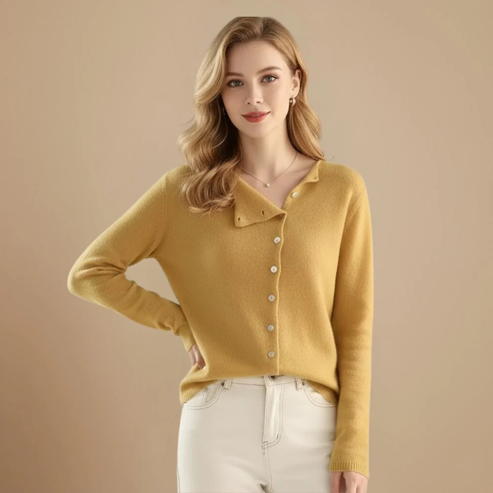 Ladies Fine Knit Long Sleeve Button Front Cardigan Fashion Grand