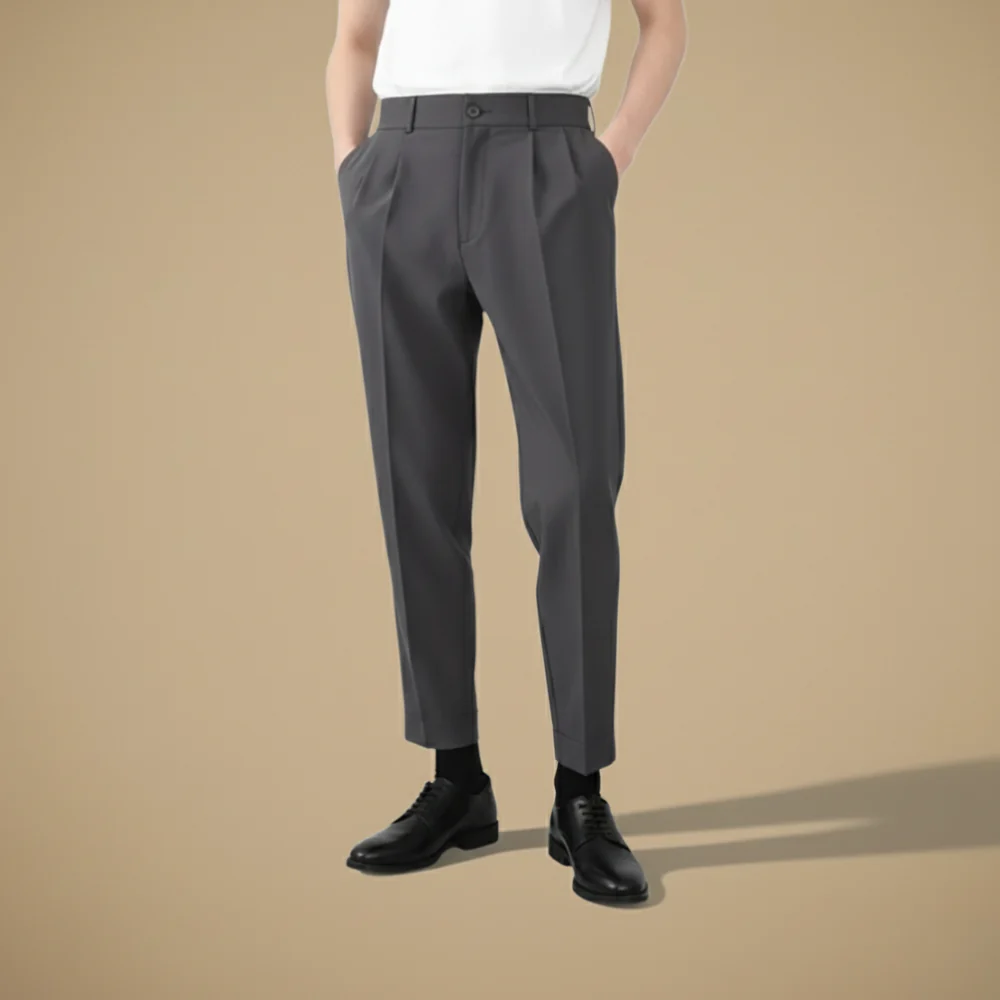 Men’s slim fit straight leg casual trousers