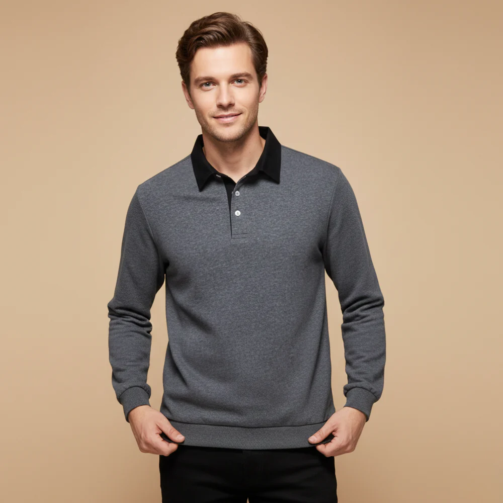 Men’s long sleeve polo sweater