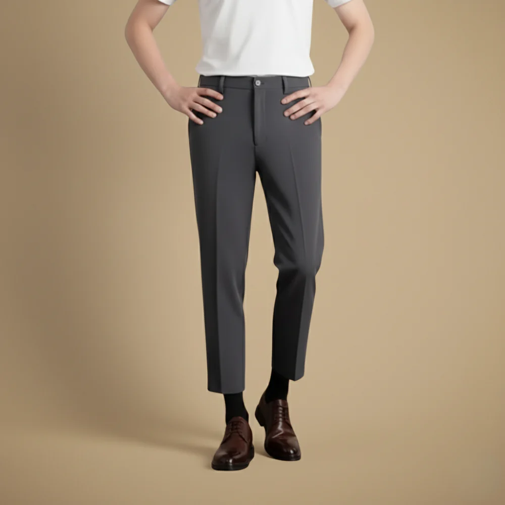 Men's casual straight leg trousers