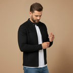 Men’s slim fit zip with long sleeves jacket