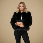 Women's Minimalist Cropped Warm Round Neck Coat Fashion Grand