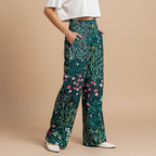 Women's Wide Leg Summer Print Trousers Fashion Grand