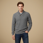 Men's knitted sweater with button collar Fashion Grand
