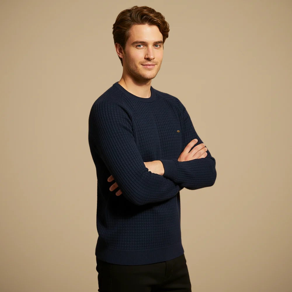 Men Basic Round Neck Knitted Jumper Fashion Grand