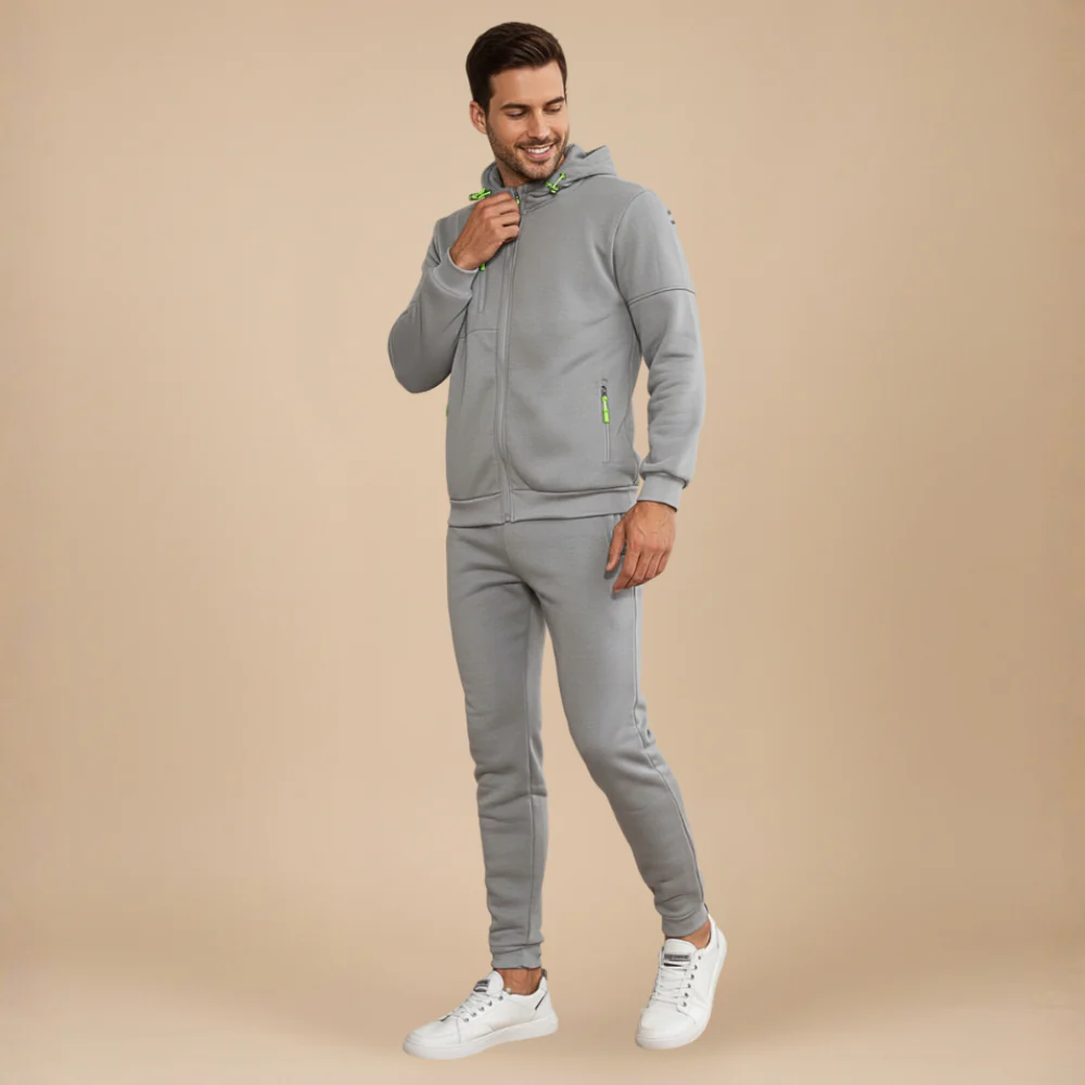 Men’s zip hooded tracksuit jogger set