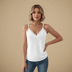 Lace Trim V-Neck Cropped Camisole Fashion Grand
