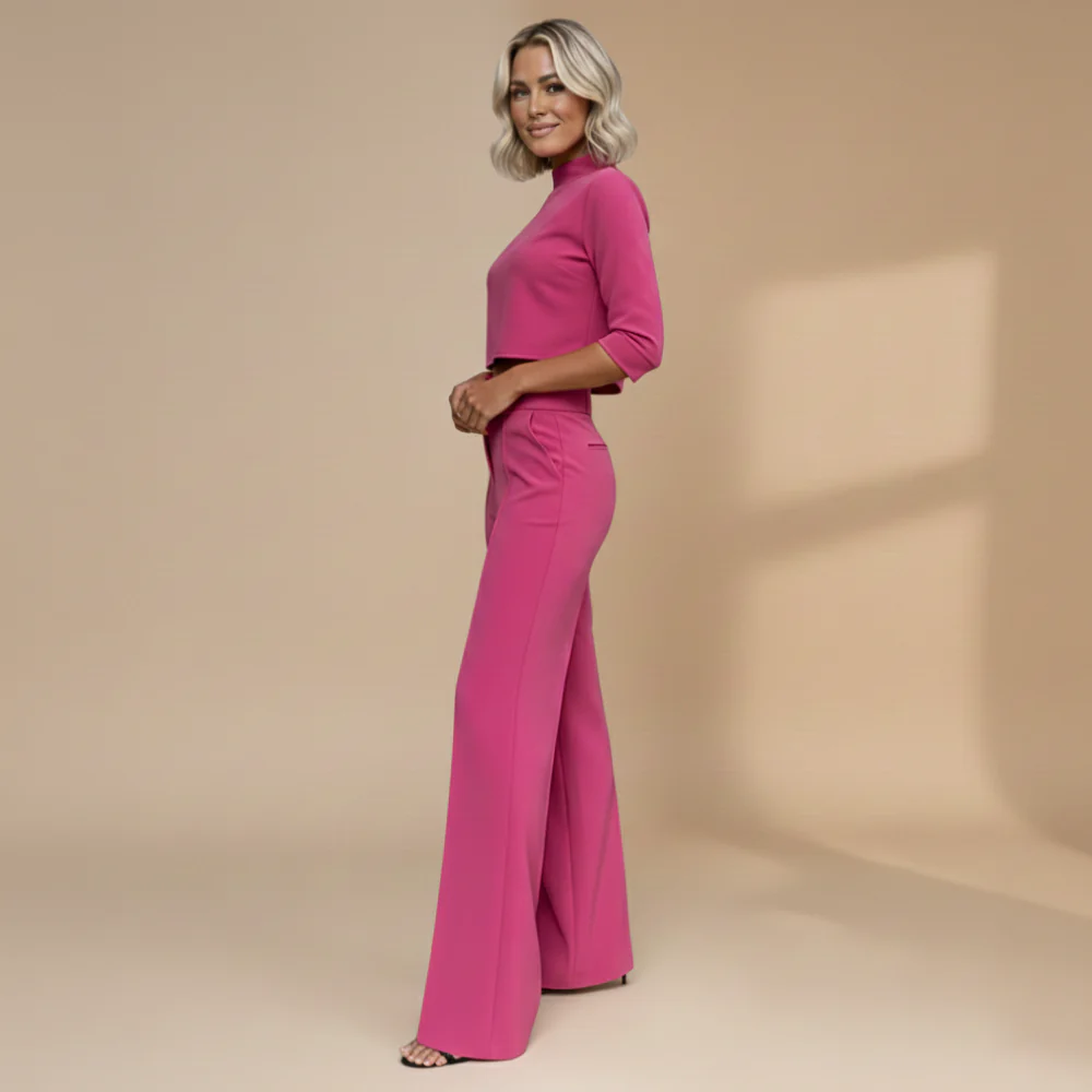 Women's Elegant Crop Top Wide Leg Co-ord Fashion Grand