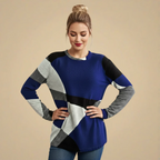 Women's Loose Sweater Geometric Patchwork Design Fashion Grand