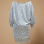 Women’s evening dress with sequins and elbow-length sleeves Fashion Grand