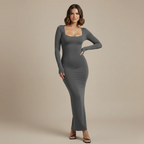 Women's bodycon dress long sleeve square neck Fashion Grand