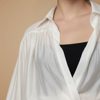 Women's loose collar blouse long sleeve flare cuff Fashion Grand