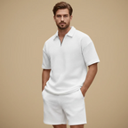 Men's casual short sleeve textured set Fashion Grand