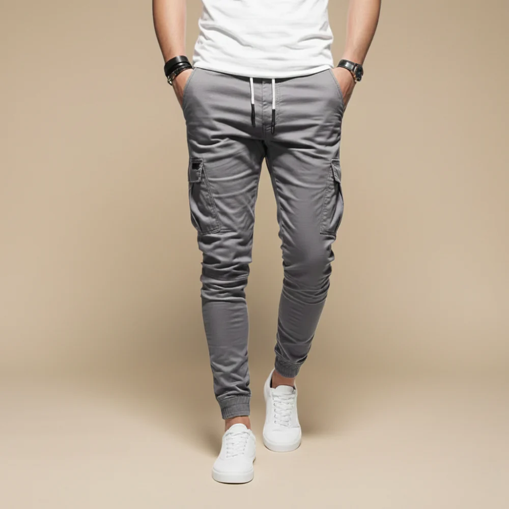 Men's Cargo Joggers Tapered Leg Elastic Waist Fashion Grand