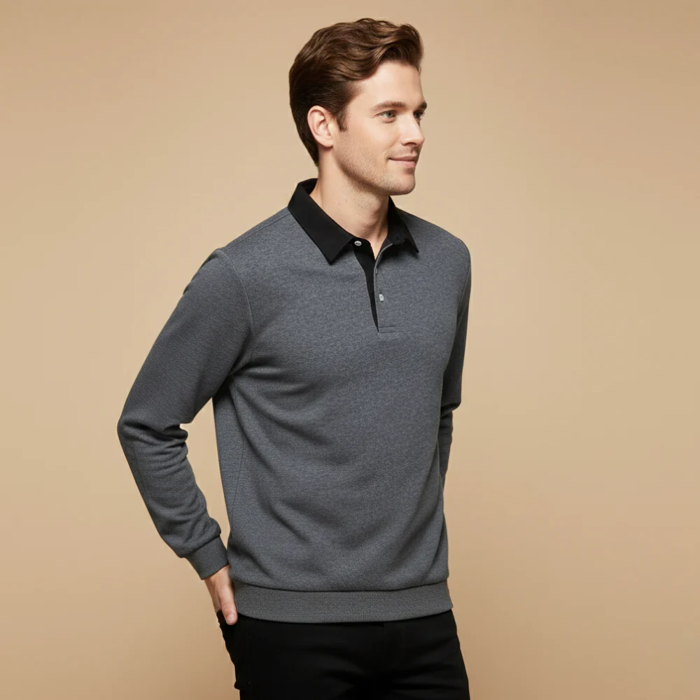 Men’s long sleeve polo sweater