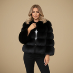 Women's Minimalist Cropped Warm Round Neck Coat Fashion Grand
