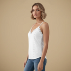 Lace Trim V-Neck Cropped Camisole Fashion Grand