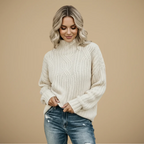 Women's Turtleneck Twist Knit Sweater Fashion Grand